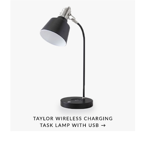 Taylor Wireless Charging Task Lamp with USB