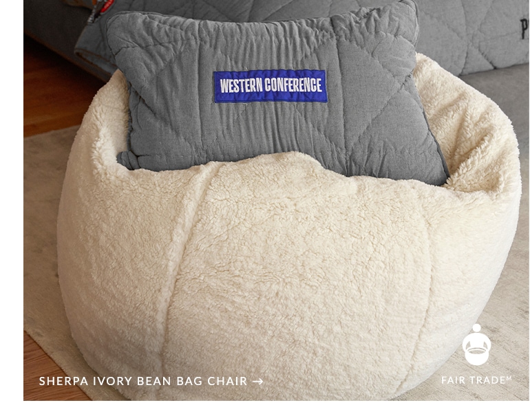 Sherpa Ivory Bean Bag Chair