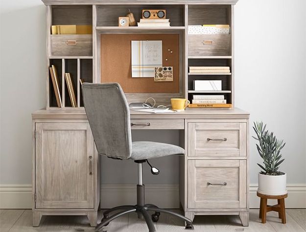 Storage desk hutch