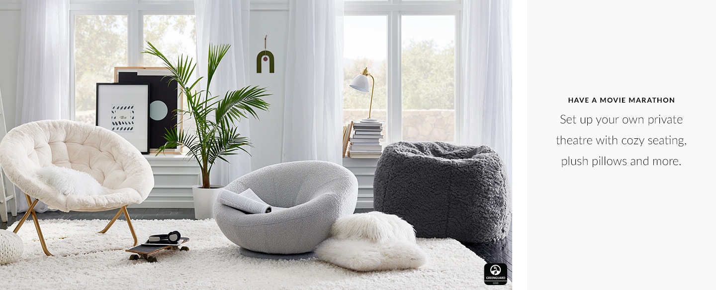 Have A Movie Marathon - Set up your own private theatre with cozy seating, plush pillows and more. Have A Movie Marathon - Set up your own private theatre with cozy seating, plush pillows and more.