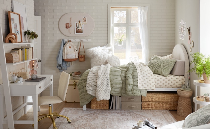 Auvent Boho Blanc Pottery Barn – Canopy Décontracté Pour Ado, Coton 100%