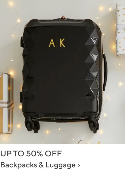 Up to 50% off Backpacks & Luggage