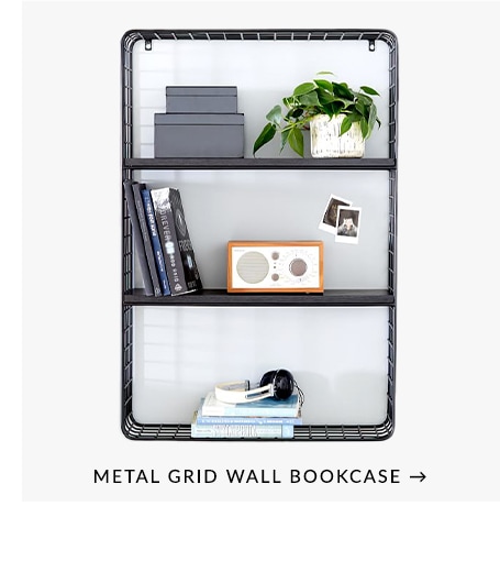 Metal Grid Wall Bookcase