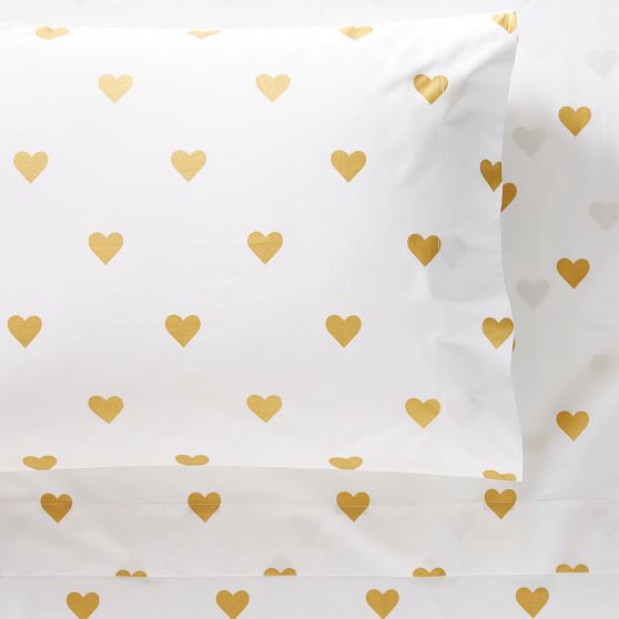 pottery barn heart sheets