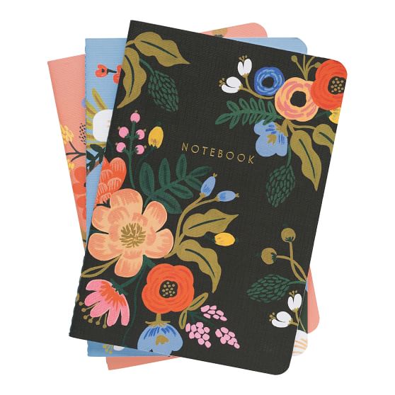 Rifle Paper Co Lively Floral Stitched Notebooks Set Of 3