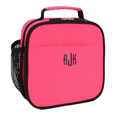 neon pink suitcase