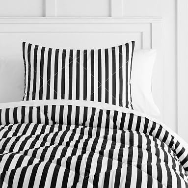 black and white stripe comforter set
