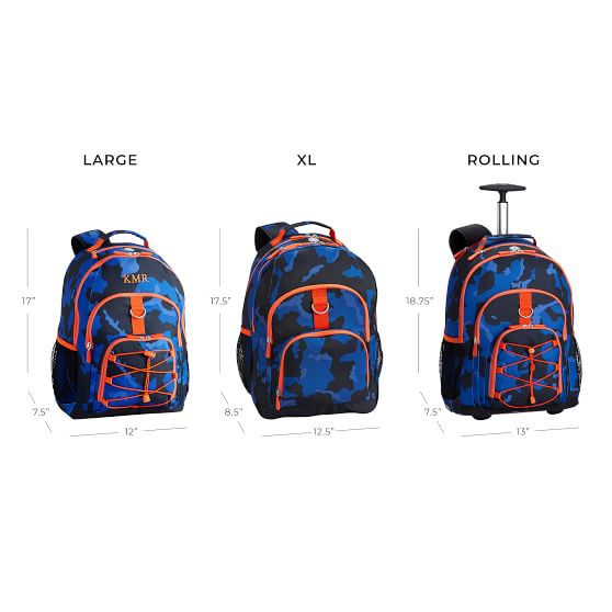 blue camouflage backpack