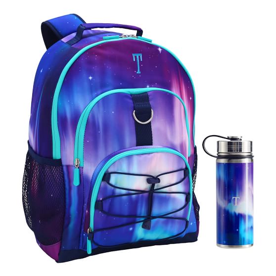 personalised backpack and water bottle