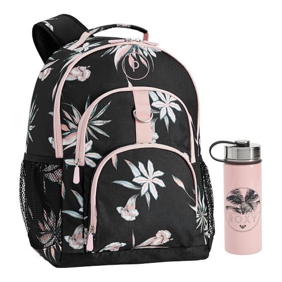 GearUp Roxy Island Life Recycled Backpack & Water Bottle Bundle, Set