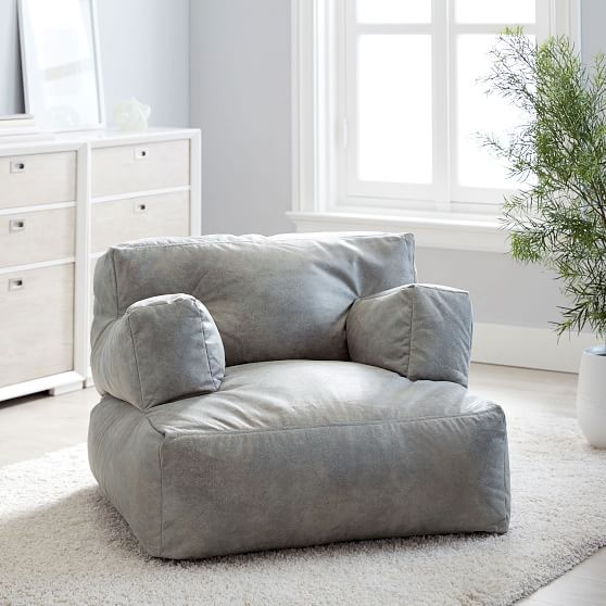 Textured Faux Suede Storm Eco Lounger | Pottery Barn Teen