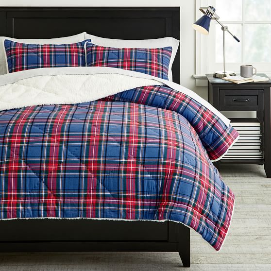 Classic Tartan Flannel Boys Comforter + Sham Sale Pottery Barn Teen