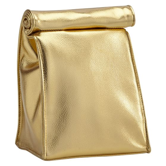 gold lunch bag