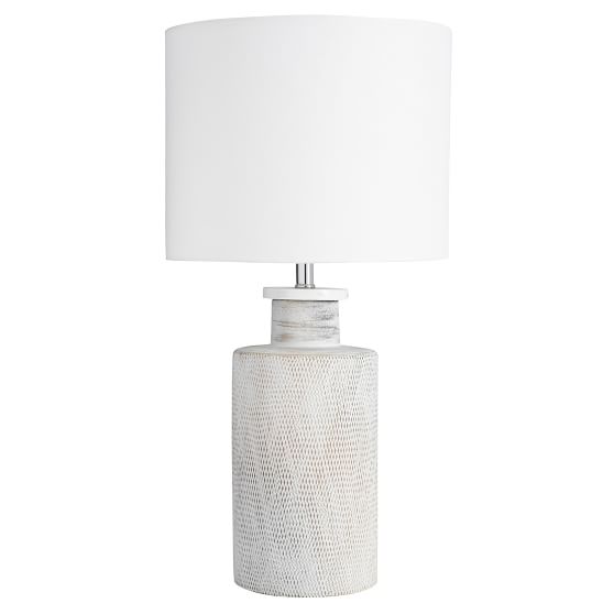 white textured table lamp