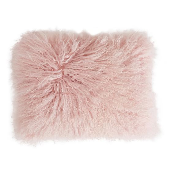 blush fur pillows