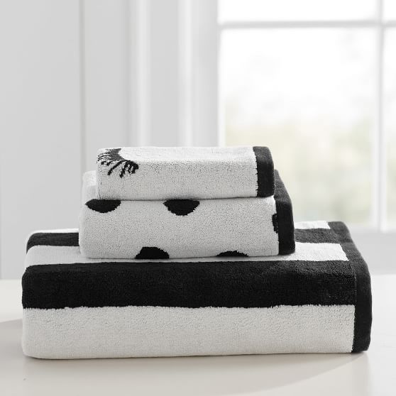 The Emily Meritt Black And White College Towel Set Pottery Barn Teen