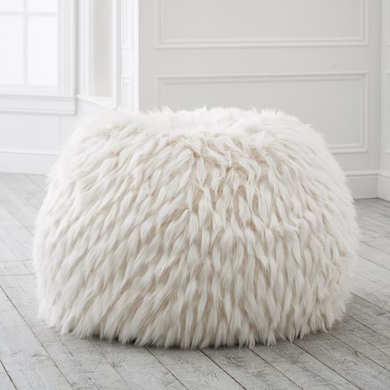 Winter Fox Faux Fur Bean Bag Chair | Pottery Barn Teen