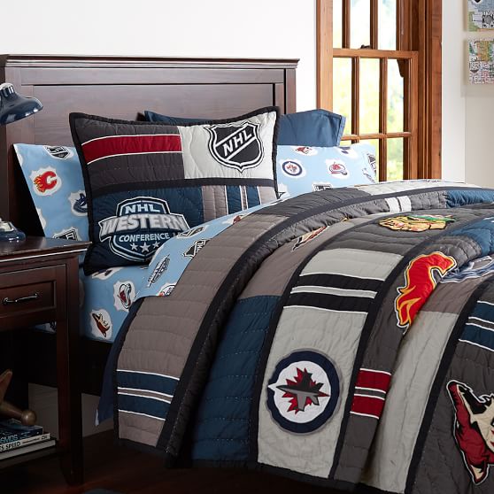 Nhl Patchwork Boy S Quilt Sham Pottery Barn Teen
