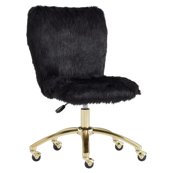 Black Fur Desk Chair - Draw-jergen