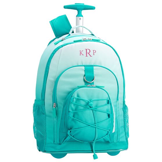 teal rolling backpack