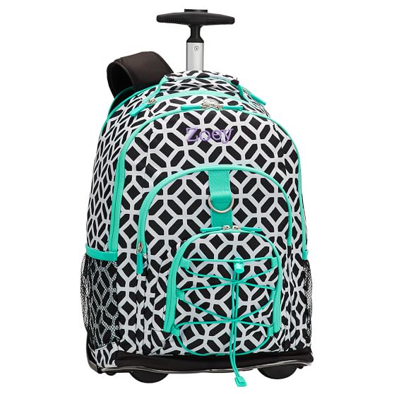 teal rolling backpack