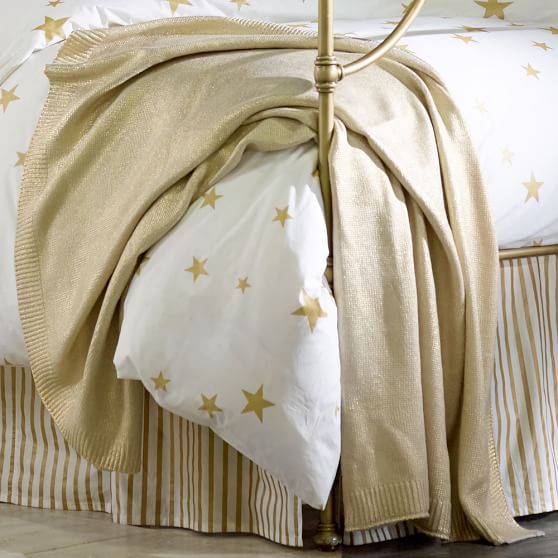 Pottery Barn PB Teen Emily /& Meritt Mermaid Tail throw blanket kids 45x68 gold