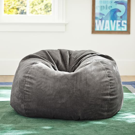 Charcoal Wide Wale Cord Bean Bag Chair Pottery Barn Teen