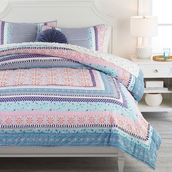 Zadey Patchwork Girls Quilt + Sham Pottery Barn Teen