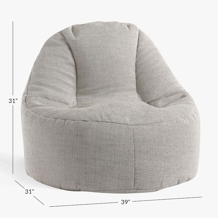 Boucle Twill Gravel Leanback Lounge Chair | Pottery Barn Teen