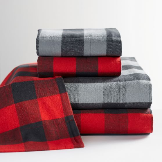 Buffalo Check Organic Flannel Boys Sheets Pottery Barn Teen