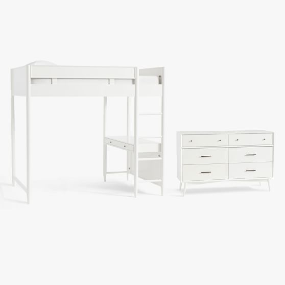 mid century modern loft bed