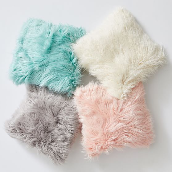 pottery barn fur pillows