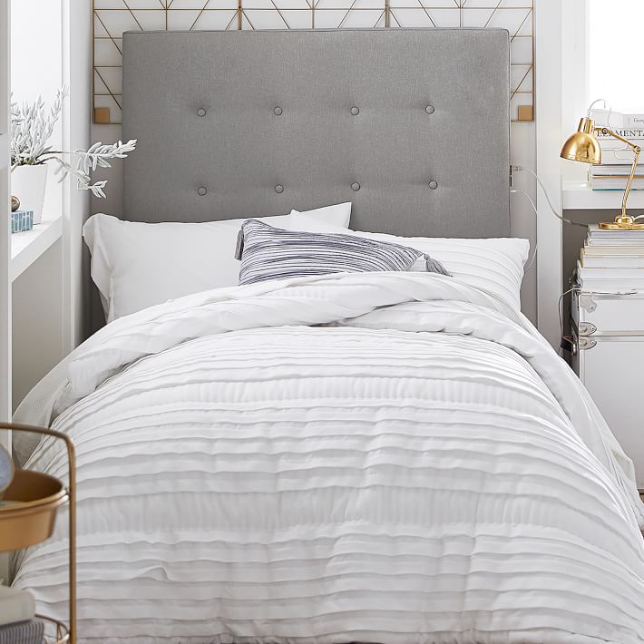 No Nails Tufted Tech Smart Dorm Headboard Pottery Barn Teen