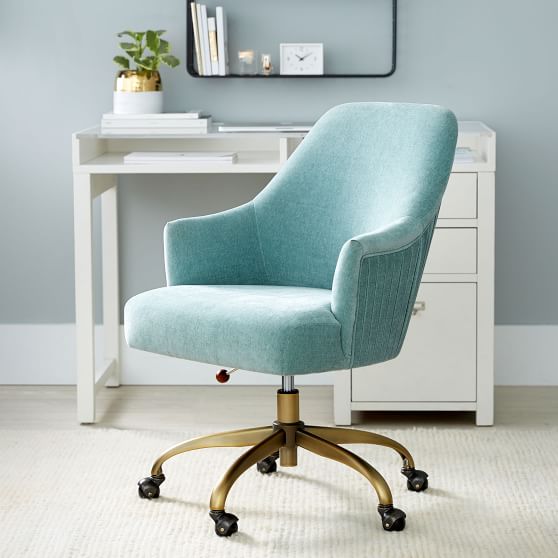 Velvet Study Chair Off 57, Distressed Velvet Aqua Everly Vanity Swivel Chair