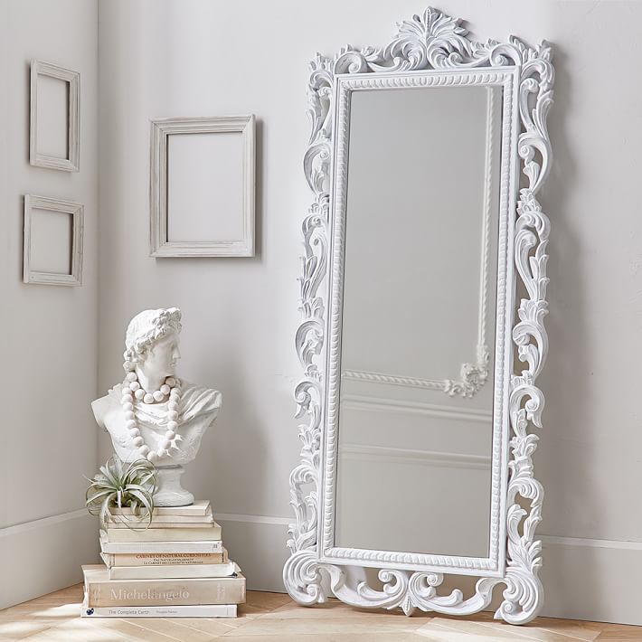 Lennon Maisy Ornate Carved Floor Mirror Pottery Barn Teen Lennon Maisy Ornate Carved Floor, Pottery Barn Carved Wood Floor Mirror