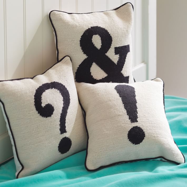 Punctuation Mark Pillows Teen Throw Pillows Pottery Barn Teen