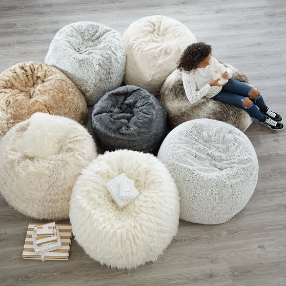 faux sherpa bean bag