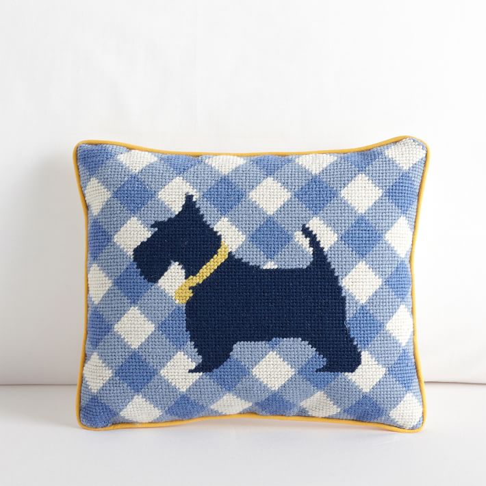 Scottie Clubhouse Needlepoint Pillow | Pottery Barn Teen