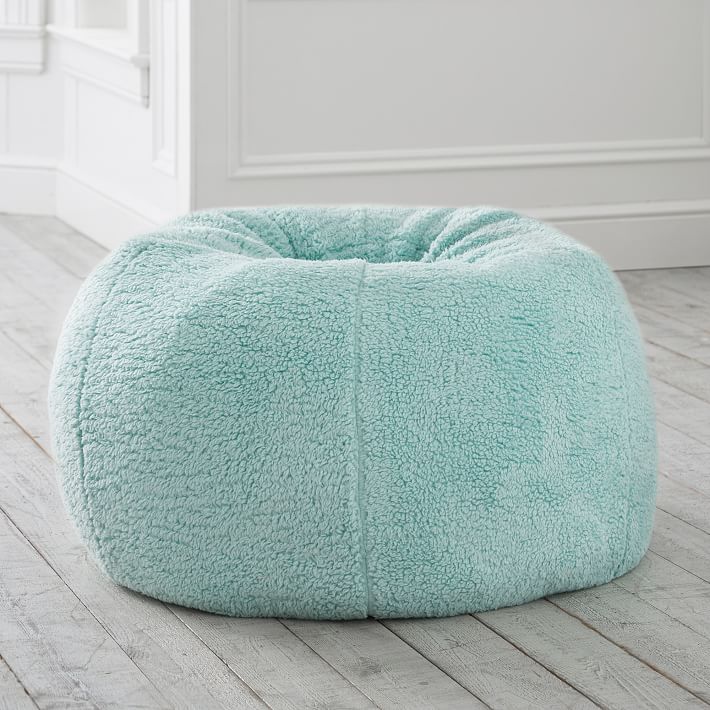 Cozy Sherpa Turqoise Bean Bag Chair Pottery Barn Teen