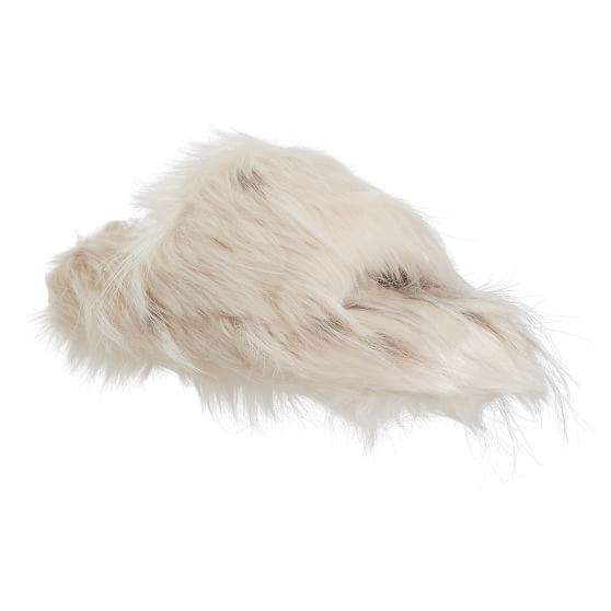 faux fur open toe slippers