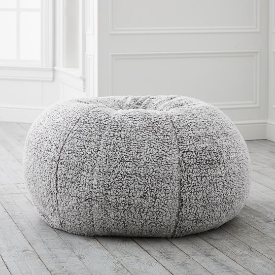 faux sherpa bean bag