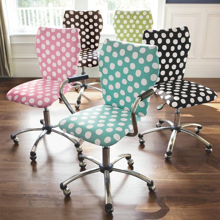 Painted Dot Airgo Dorm Desk Chair Pottery Barn Teen Painted Dot Airgo Dorm Desk Chair, Desk Chair For Teenage Girl Room