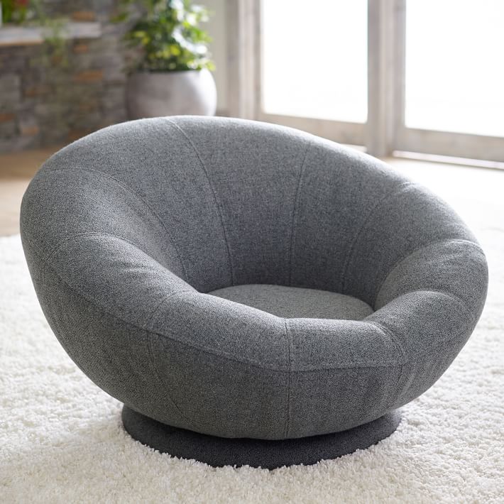 Tweed Groovy Swivel Chair Lounge, Round About Swivel Chair