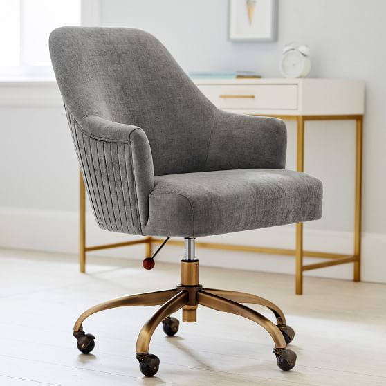 gray rolling desk chair