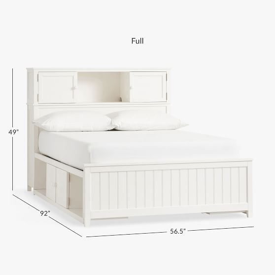Beadboard Teen Storage Bed Pottery, Full Bed Frame With Storage White