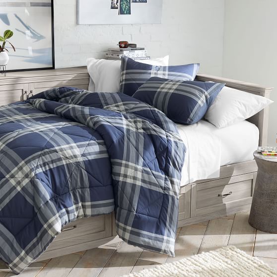 Xander Plaid Twin Xl Comforter, Twin Xl Bedding Sets For Guys