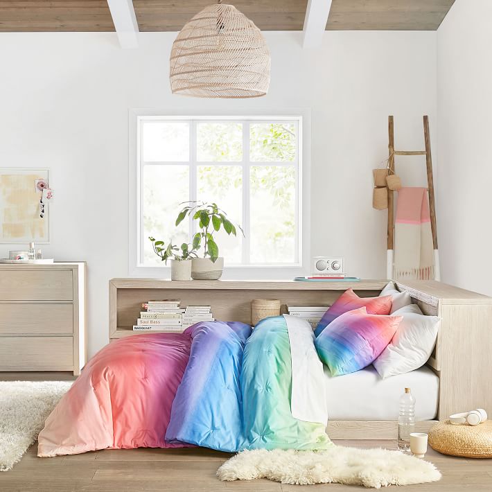 Watercolor Rainbow Ombre Comforter & Sham Pottery Barn Teen