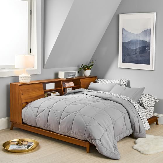 West Elm X Pbt Mid Century Side Storage, What Kind Of Bedding Do You Use For A Platform Bed