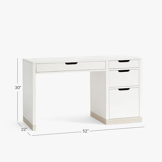 white desk with side drawers