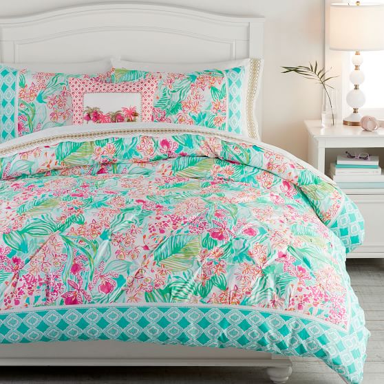 Lilly Pulitzer Orchid Border Girls, Duvet Covers Twin Bedding